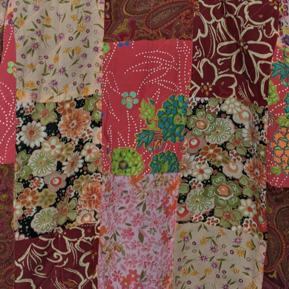 VTG Casual Studio Quilted Floral Patchwork Blazer Coat Artsy Wearable Art Small - Picture 9 of 15